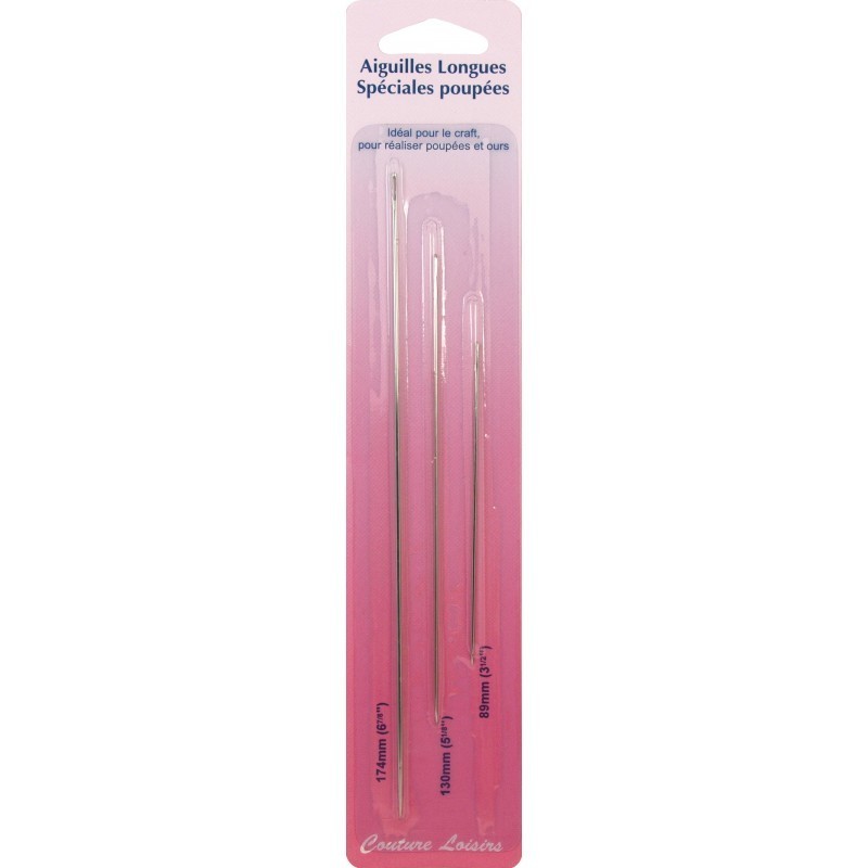 Aiguilles longues spéciales poupées (x3)